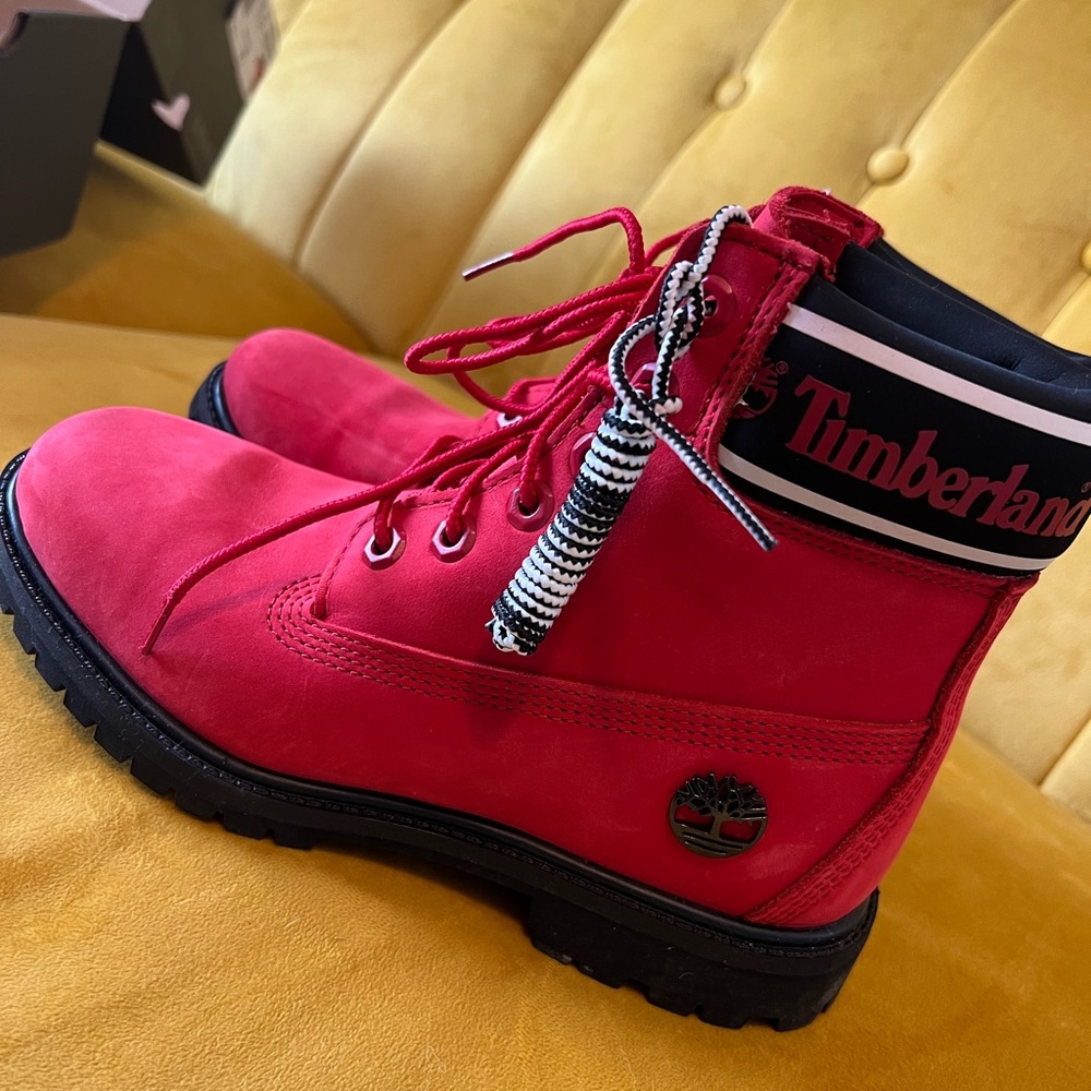 Timberland Premium Red Nubuck Boots 7.5